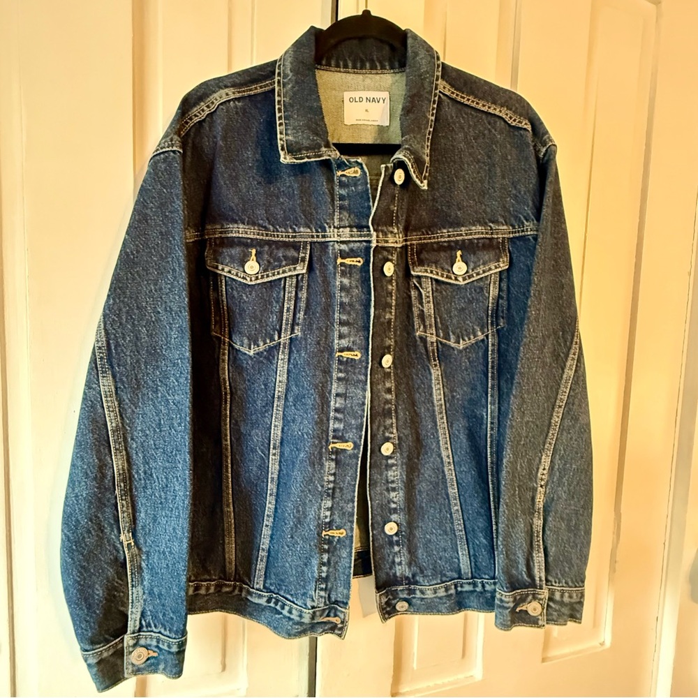Old Navy Dark Indigo Blue Denim Jacket - XL